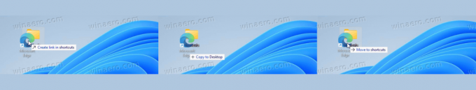 Exemplo de ação padrão de arrastar e soltar do Windows 11