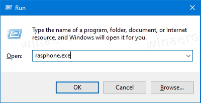 Windows 10 הפעל את Rasphone