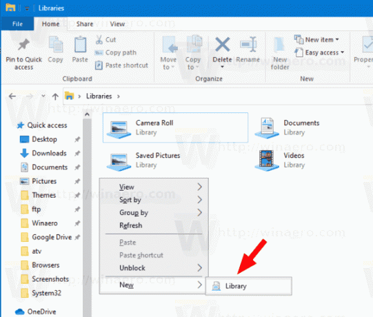 Windows 10 Crear nueva biblioteca 1