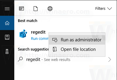 CortanaRegeditコンテキストメニューWindows10