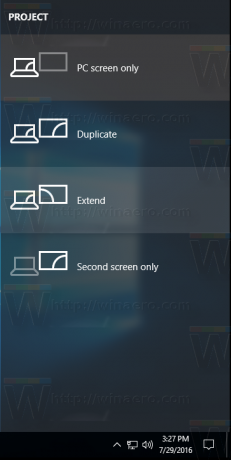 Windows 10 odaberite način rada projekta