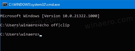 Windows 10 명령 프롬프트에서 로컬 클립보드 지우기
