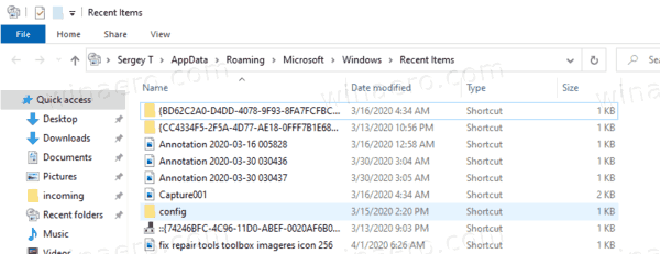 Windows 10 a deschis articole recente în File Explorer