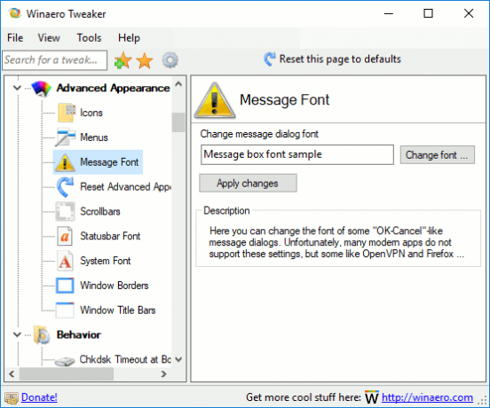 Windows 10 Αλλαγή γραμματοσειράς πλαισίου μηνυμάτων