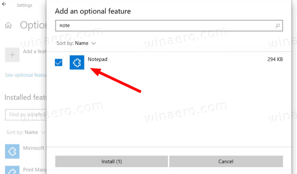 Windows 10 installera om Notepad