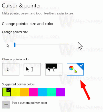 Windows10カーソルの色を変更2