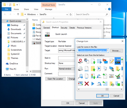 Icono de acceso directo de inicio rápido de Windows 10