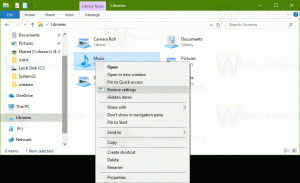 Tambahkan Kembalikan Pengaturan ke Menu Konteks Perpustakaan di Windows 10
