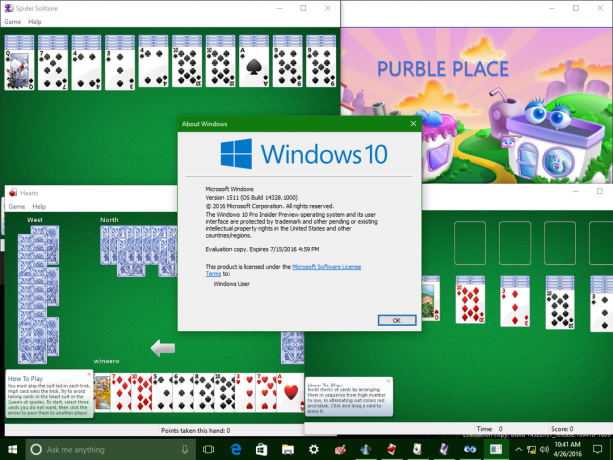 משחקי Windows 10 build 14328