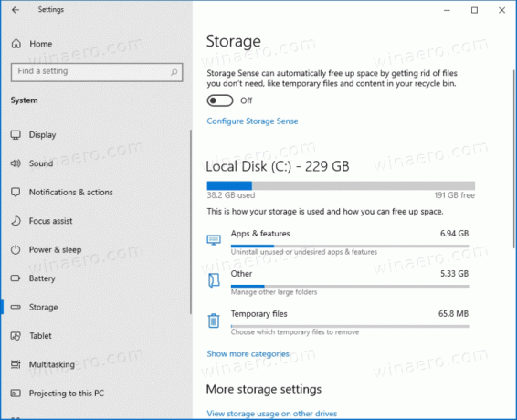 Znajdź duże foldery w ustawieniach systemu Windows 10