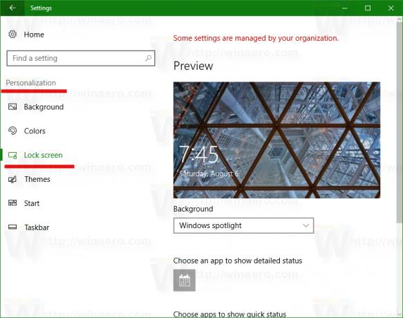 „Windows 10“ personalizavimo užrakinimo ekranas