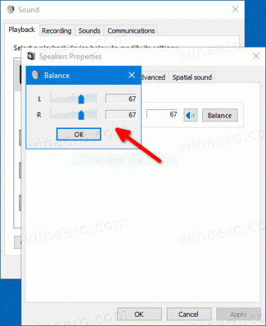 Windows 10 Classic ljudenhetsegenskaper ändrar balansnivåer