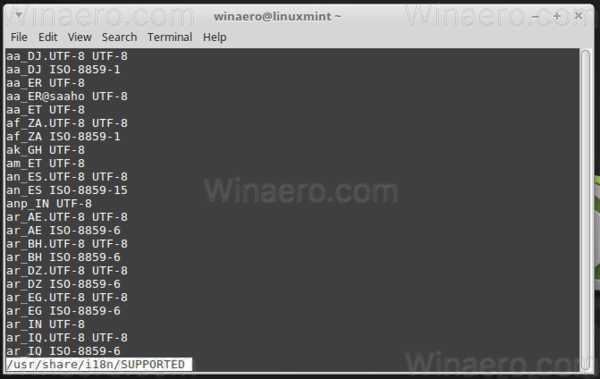 Desteklenen Yerel Ayarların Linux Mint Listesi 2 