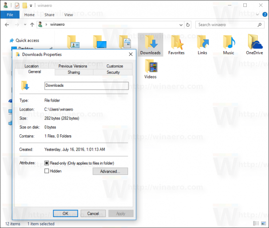 Windows 10 lädt Ordnereigenschaften herunter