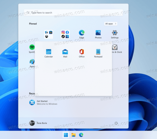 Windows 11 Složky nabídky Start 01