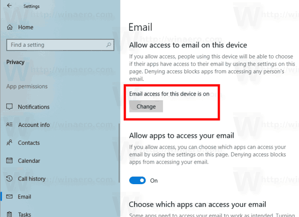 Windows 10 E-Mail-Zugriff deaktivieren