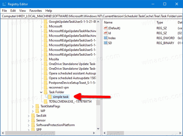 Windows 10 Κατάργηση εργασίας στο μητρώο 1