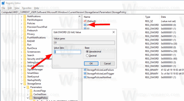 Windows 10 Απενεργοποιήστε το Storage Sense Tweak
