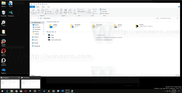 Uzdevumjoslas sīktēlu tiešraides priekšskatījums operētājsistēmā Windows 10