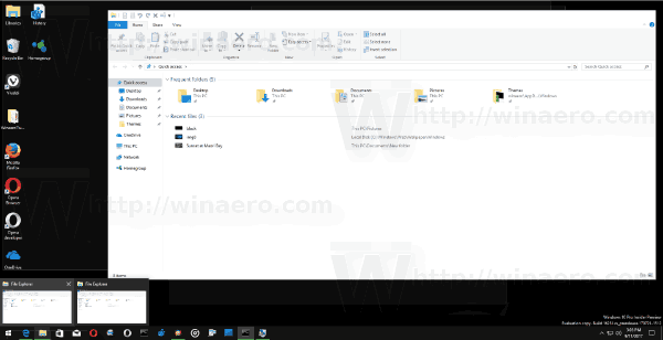 แถบงาน Thumbnail Live Preview Windows 10