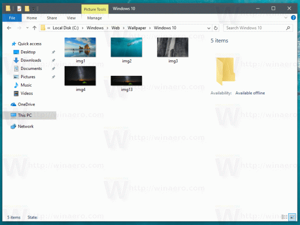 Imagini de fundal implicite Windows 10