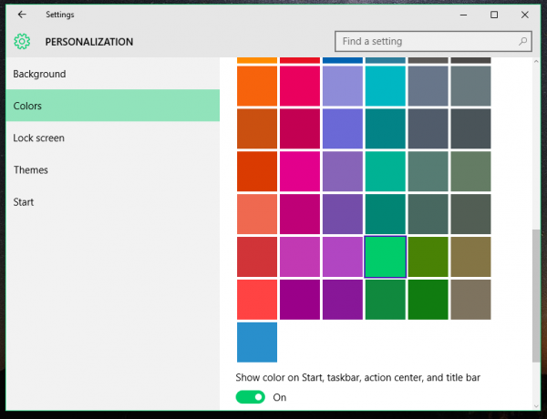 비활성 제목 표시줄에 대한 Windows 10 색상