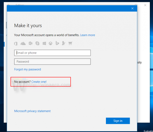 Windows 10 nieuwe account-wizard