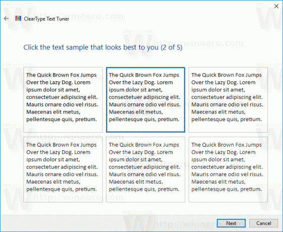 Windows 10 izvēles teksta parauga lapa 2