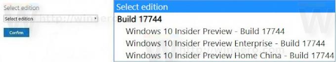 Windows10ビルド17744ISOダウンロード