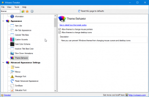 Winaero Tweaker 0.6.0.9 include miglioramenti dell'interfaccia utente e nuove modifiche