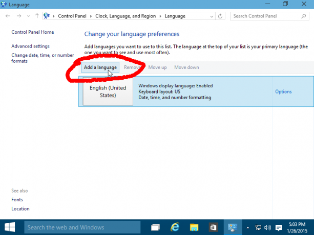 eine Sprache hinzufügen Windows 10