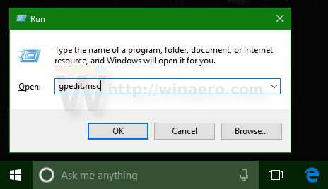 Windows 10 køre gpedit