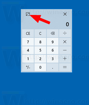 Kalkulator systemu Windows 10 Wyłącz tryb Always On Top