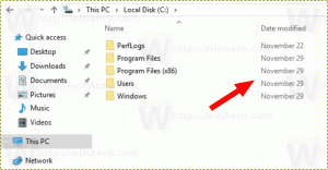 Активирайте или деактивирайте формата на датата на разговор в Windows 10 File Explorer