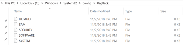 Backup-Dateien der Größe Null