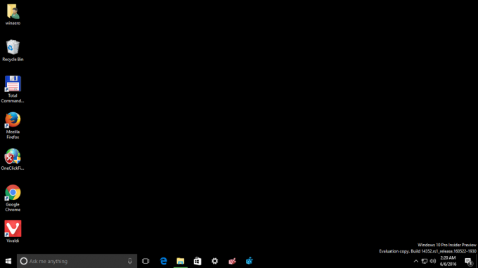 Windows 10 svart skrivbord