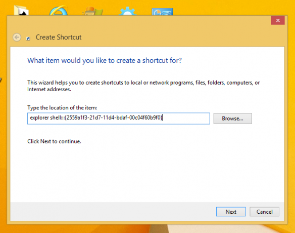 creați comanda rapidă pentru comandă Run în Windows 8