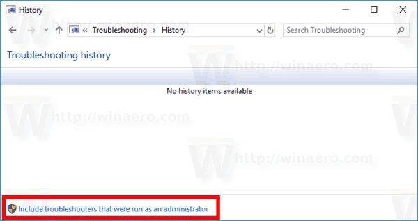 Ιστορικό αντιμετώπισης προβλημάτων των Windows 10