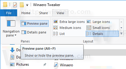 Windows 10 Omogući okno za pregled s vrpcom 