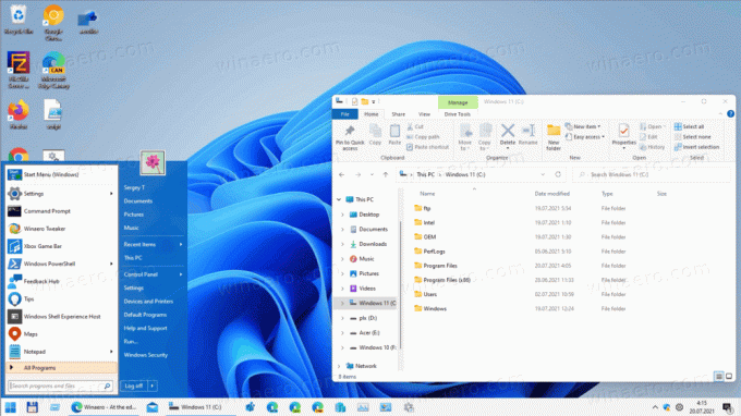 Obnovte klasickú ponuku Štart a panel úloh v systéme Windows 11 