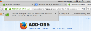 Firefox 35 nu poate instala suplimente și extensii