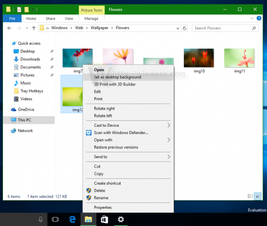 Windows 10 satt bakgrunnsbilde i Windows 10 ikke aktivert