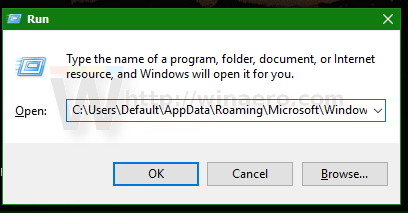 Діалогове вікно запуску Windows 10 відкрити надіслати до
