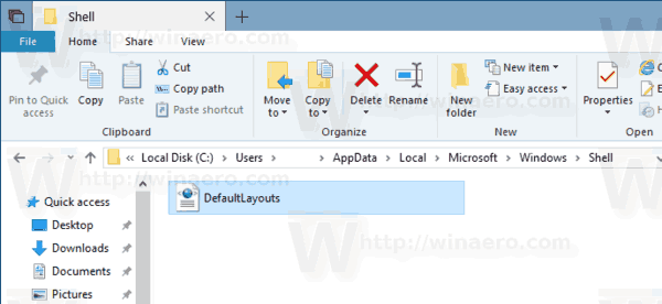 Fichier de mise en page du menu Démarrer de Windows 10