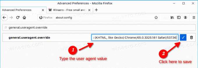 Firefox შეცვლის მომხმარებლის აგენტი