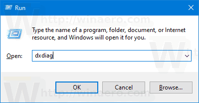 Windows 10 გაუშვით Dxdiag