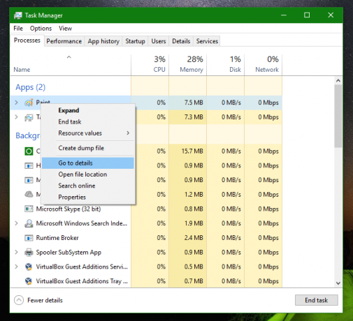 Windows 10 colora nel task manager