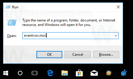 Visor de eventos abierto de Windows 10