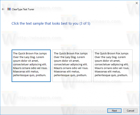 Przykładowa strona wyboru tekstu w systemie Windows 10 3