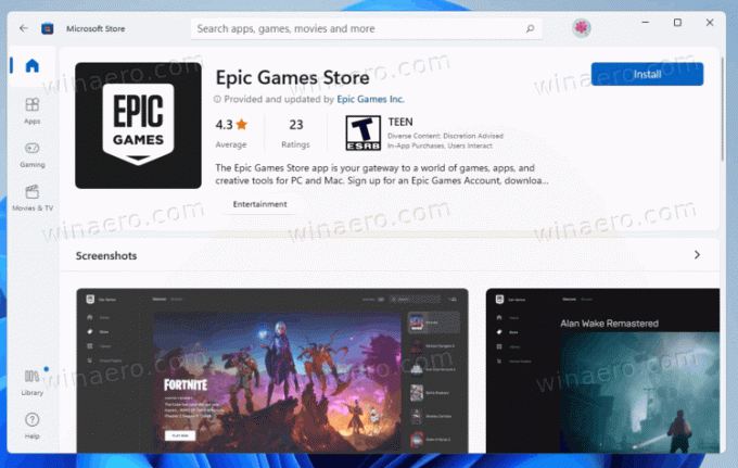 Epic Games Store Microsoft Storessa